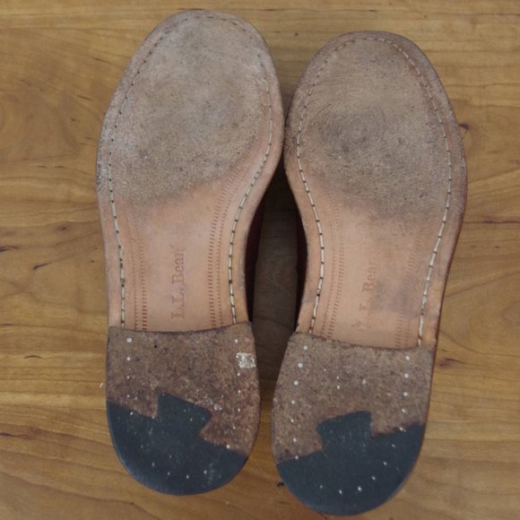 Men's LL Bean Cordovan Colored Leather Penny Loafers Size 10.5D - Picture 4 of 10